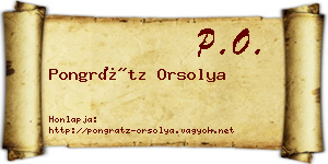 Pongrátz Orsolya névjegykártya