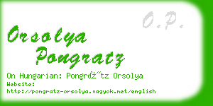 orsolya pongratz business card